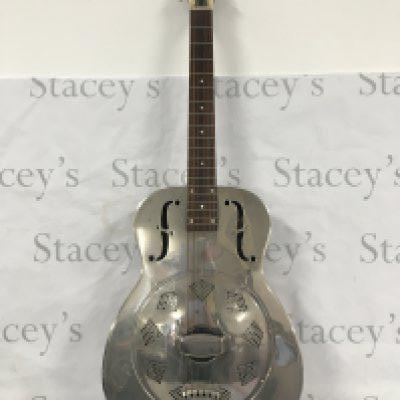 A Regal Resophonic RC-2 steel guitar. Comes with a soft carry case.