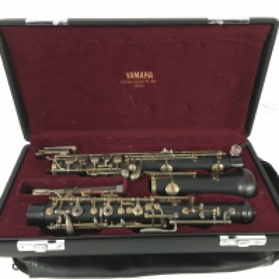 A cased Yamaha clarinet.