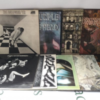A collection of LPs comprising early UK pressings of Machine Head by Deep Purple, Physical Graffiti by Led Zeppelin, a French pressing of Time And A Word by Yes plus others.