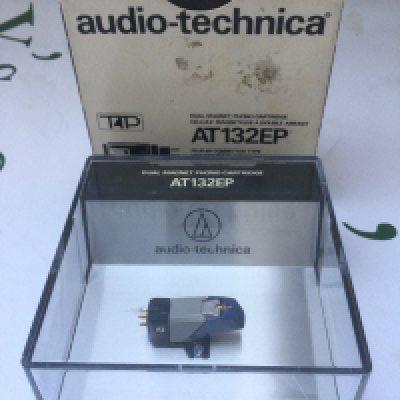 A boxed Audio Technica AT 132EP dual magnet phono cartridge.