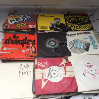 A collection of 7" singles including various punk bands, a Bobby Rydell demo disc and other artists from the 1960s onwards.
