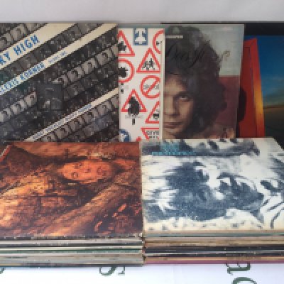 A collection of LPs by various artists including John Mayall, Traffic, Al Kooper and others.