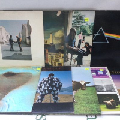 Nine Pink Floyd LPs comprising Wish You Were Here, Atom Heart Mother, Dark Side Of The Moon and others.