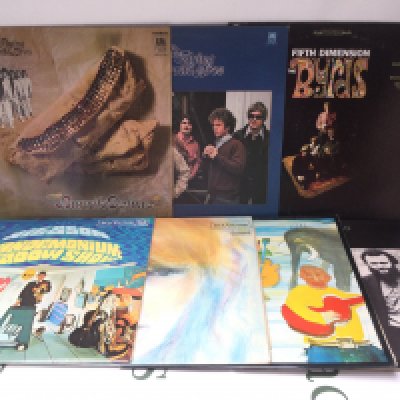 Fifteen 1960s rock and pop LPs by various artists including The Byrds, Flying Burrito Brothers, The Band and others.