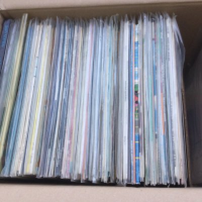 A box of electro and synth pop LPs and 12" singles by various artists including OMD, Depeche Mode, Gary Numan and many more.