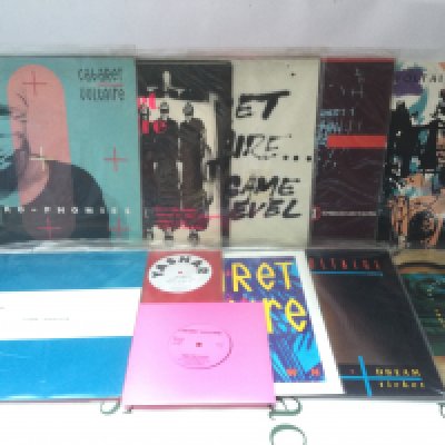 Eleven Cabaret Voltaire LPs, 12" and 7" singles.
