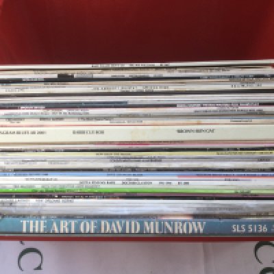 A collection of jazz and blues LPs by various artists including Big Joe Williams, Barbecue Bob, Erroll Garner and others.