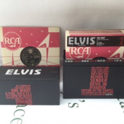 A limited edition Elvis Presley 18 UK #1s 10" inch vinyl box set.