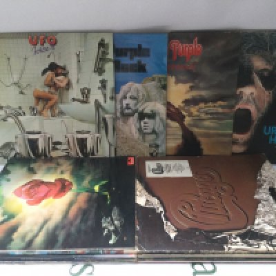 Fifteen LPs and 12" singles by various artists including Deep Purple, UFO and others.