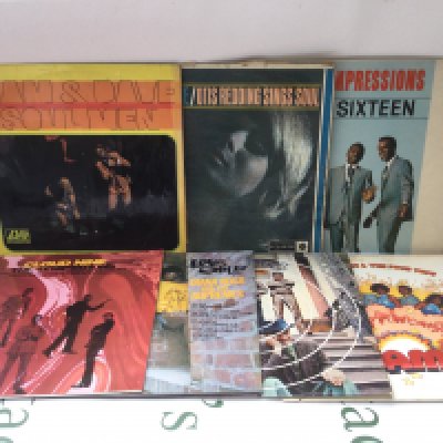 Fifteen funk and soul LPs by various artists including Otis Redding, Sam & Dave, The Impressions and others.