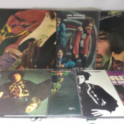 Seven Jimi Hendrix LPs including Band Of Gypsys, Live In Paris and others.