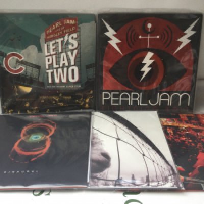 Five Pearl Jam LPs comprising 180g pressings of Lightning Bolt, Binaural, Vs and others.