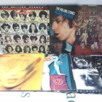 Fourteen Rolling Stones and related LPs comprising Goat's Head Soup, Steel Wheels, Some Girls and others.