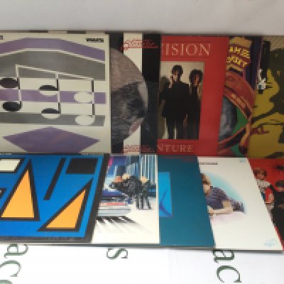 Two bags containing twenty punk and post punk LPs by various artists including Television, Patti Smith, Blondie and others including two Split Enz promo discs.