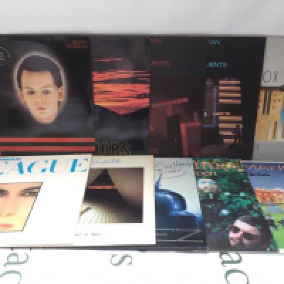 Two bags containing twenty 80s electro synth pop LPs and 12" singles by various artists including Gary Numan, Japan, Depeche Mode and others. Includes an Ultravox promo disc.