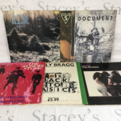 Five indie alternative LPs by REM, The Wonder Stuff, Billy Bragg and The Roches.