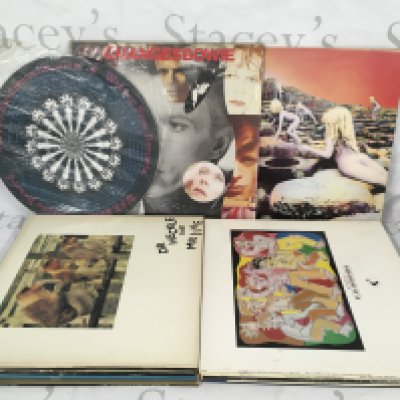 A collection of LPs by various artists including The Beatles, David Bowie, Led Zeppelin and others. Please note that Please Please Me does not have black and gold Parlophone labels but is an early mono pressing.