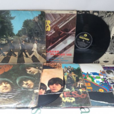 Nine Beatles LPs comprising Abbey Road, Revolver and others. Some poor condition sleeves. Some scratches to vinyl.