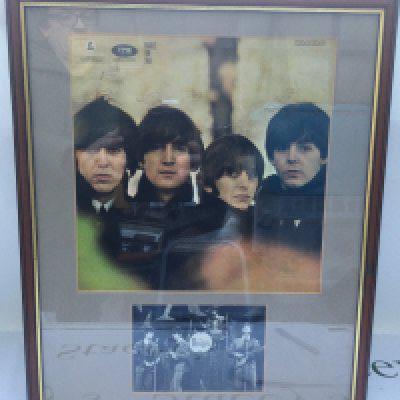 A signed Beatles For Sale LP presented in a framed display. Provenance provided. Please note that we are not experts in this field and can offer no guarantees that these signatures are genuine and will not be held responsible should they prove otherwise.