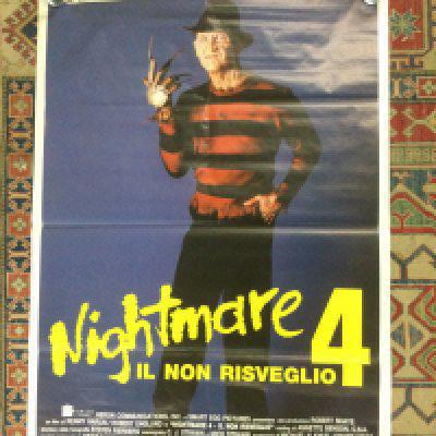 An Italian film poster for Nightmare On Elm Street 4, rolled with folds, tear down centre fold at the top. Approx 140cm x 100cm.