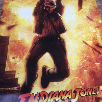 Three large vinyl film poster banners for Enemy Of The State approx 175cm x 119cm, Mission Impossible 2 approx 198cm x 120cm and Indiana Jones and The Kingdom Of The Crystal Skull approx 243cm x 152cm.