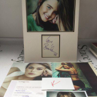 The autographs of famous actresses comprising Kate Moss, Keira Knightly and Brooke Shields with COAs.