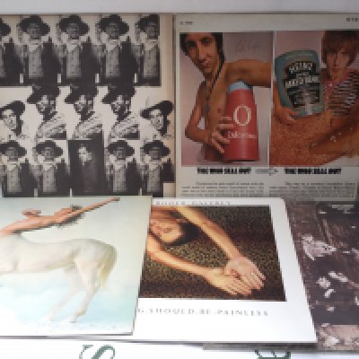Five LPs by The Who and related including a signed Pete Townshend promo disc, an early US pressing of The Who Sell Out and others.