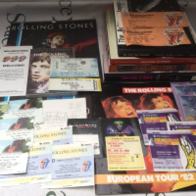 A collection of Rolling Stones gig tickets, 1982 tour brochure, books etc.