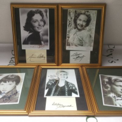 Fifteen signed photos of various film actresses including Shirley Maclaine,