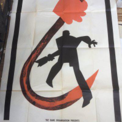 A collection of vintage film posters including various sections of billboard posters including Carve Her Name With Pride, Never Let Go and others.