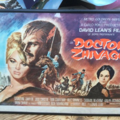 A framed UK quad film poster for Doctor Zhivago. Has been folded with some losses, see images.