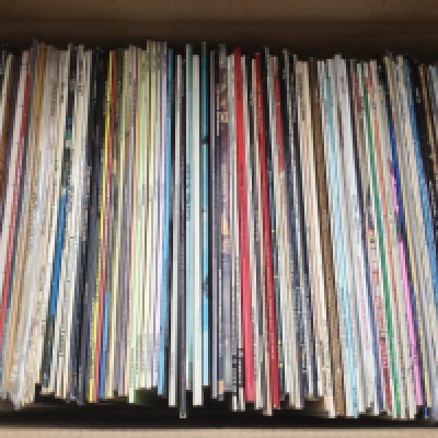 Two boxes of LPs by various artists including Gene Vincent, Big Bill Broonzy, Roberta Flack and many more.