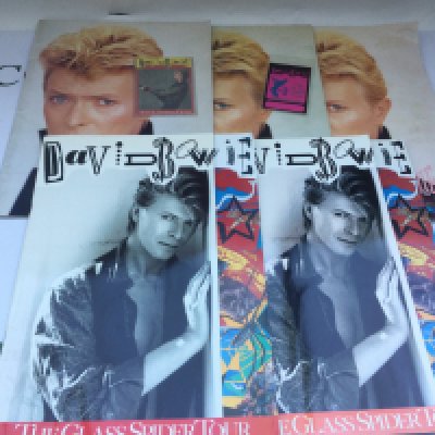 A collection of mainly David Bowie ephemera comprising five tour programmes comprising three for the Serious Moonlight tour and two for the Glass Spider tour with accompanying tour laminate and ticket, music papers, books etc.