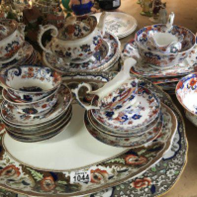 An Extensive Victorian dinner service decorated with a floral pattern and including a good size Turkey plate and other similar pattern ceramics.