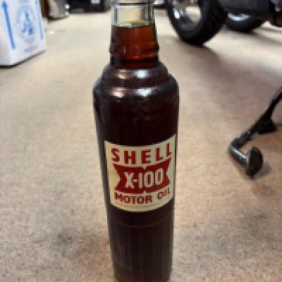 WITHDRAWN - Shell X100 Vintage Motor Oil Glass Bottle
