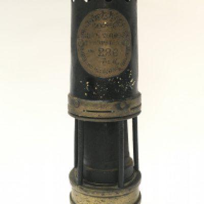 Hailwood & Ackroyd Improved Miners Lamp, approximately 28cm tall. Postage category C