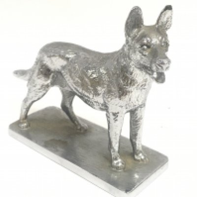 Louis Lejeune Alsatian / German Shepherd car mascot. 10cm tall. Postage category B