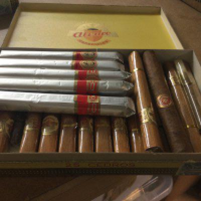 Two boxes containing cigars.