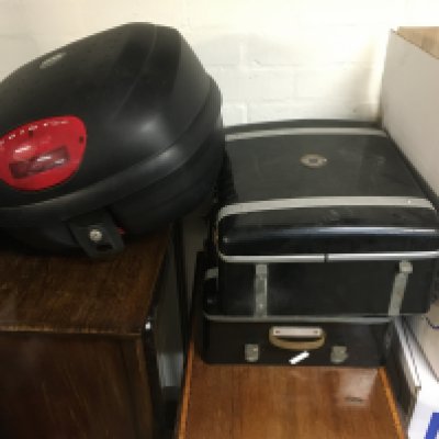 A motorcycle back box and two caravan boxes. Postage D