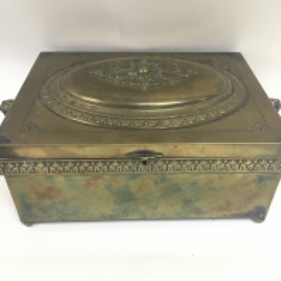 An art nouveau brass box.