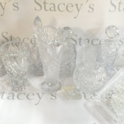 A Collection of cut glass decanters. This lot cannot be posted. NO RESERVE