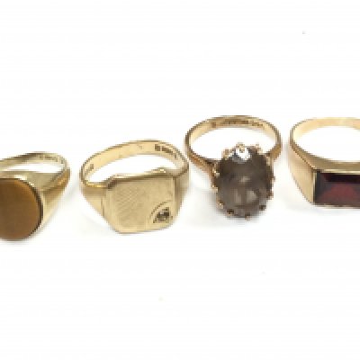9ct gold rings , 14.5g total weight . Postage category A