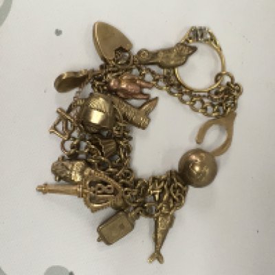 A 9 ct gold charm bracelet 20.5 grams.