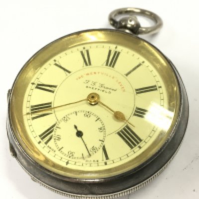 A full hunter silver cased J.G. Graves Sheffield pocket watch marked 935. Postage category A