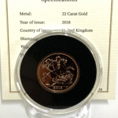 Queen Elizabeth II 2018 Full Uncirculated sovereign. (A)