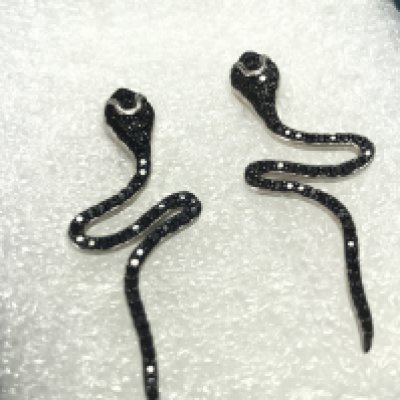 Silver snake earrings , postage category A
