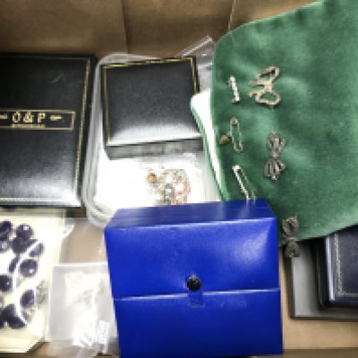A collection of silver costume Jewellery including a collection of silver brooches, silver necklaces and earrings , some silver rings etc. postage category C