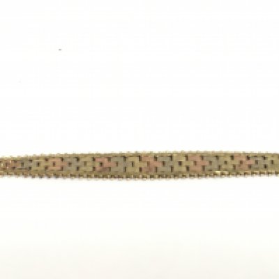 A 9ct gold three colour bracelet.