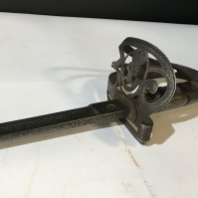 An Early 19th century military sword with a steel hilt and blade no scabbard. NO RESERVE