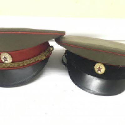 Two Russian Military officers hats. NO RESERVE